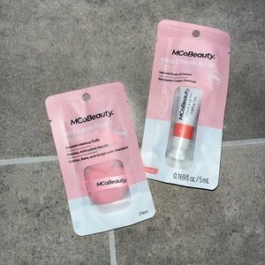 MCoBeauty. Mini Cheek & Lip Tint + Mini Heart Powder Puffs Set New